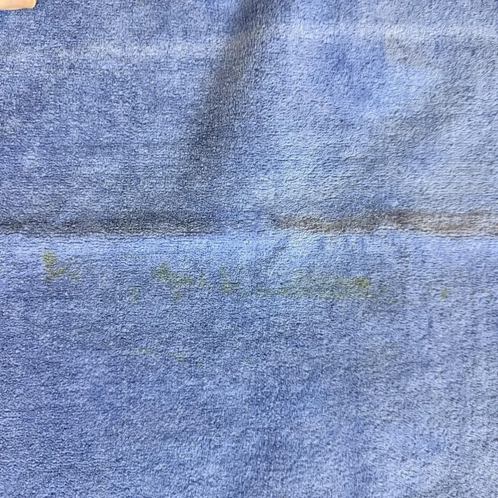 Vintage Blue 70's Bath Towel Shell Design Made In USA 23x44